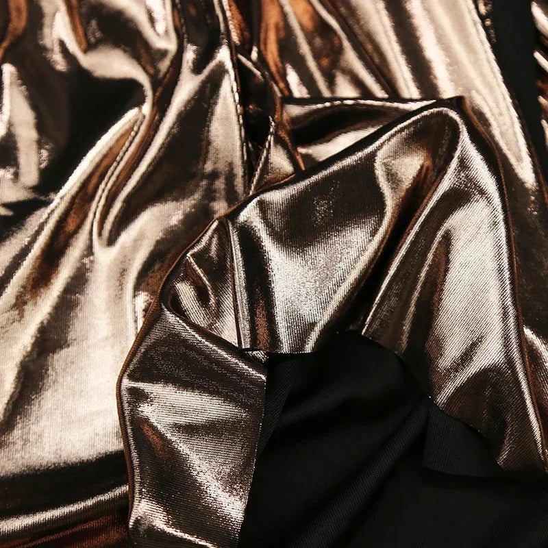 قماش لامع ناعم من الإسباندكس، مطبوع عليه ساخن، مرن، خياطة، زي رقص، زي أداء، ديكور زفاف