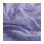 Pure Cotton Mesh Embroidered Fabric with Violet Chrysanthemum Design for Kids Dress Soft Cotton Yarn Material DIY Sewing Craft