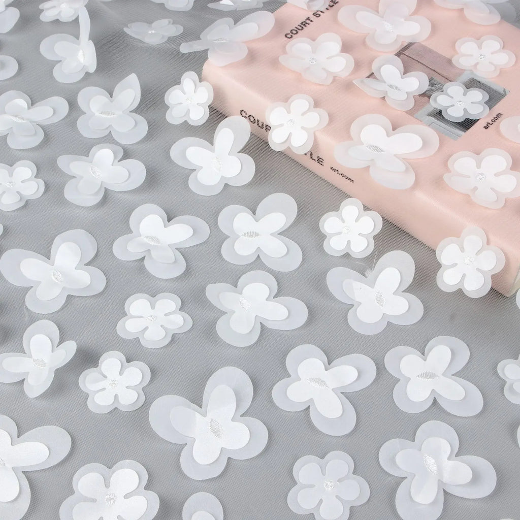 Double-Layer Laser Cut Butterfly Tulle Lace - Embroidered for Dancewear & Stage