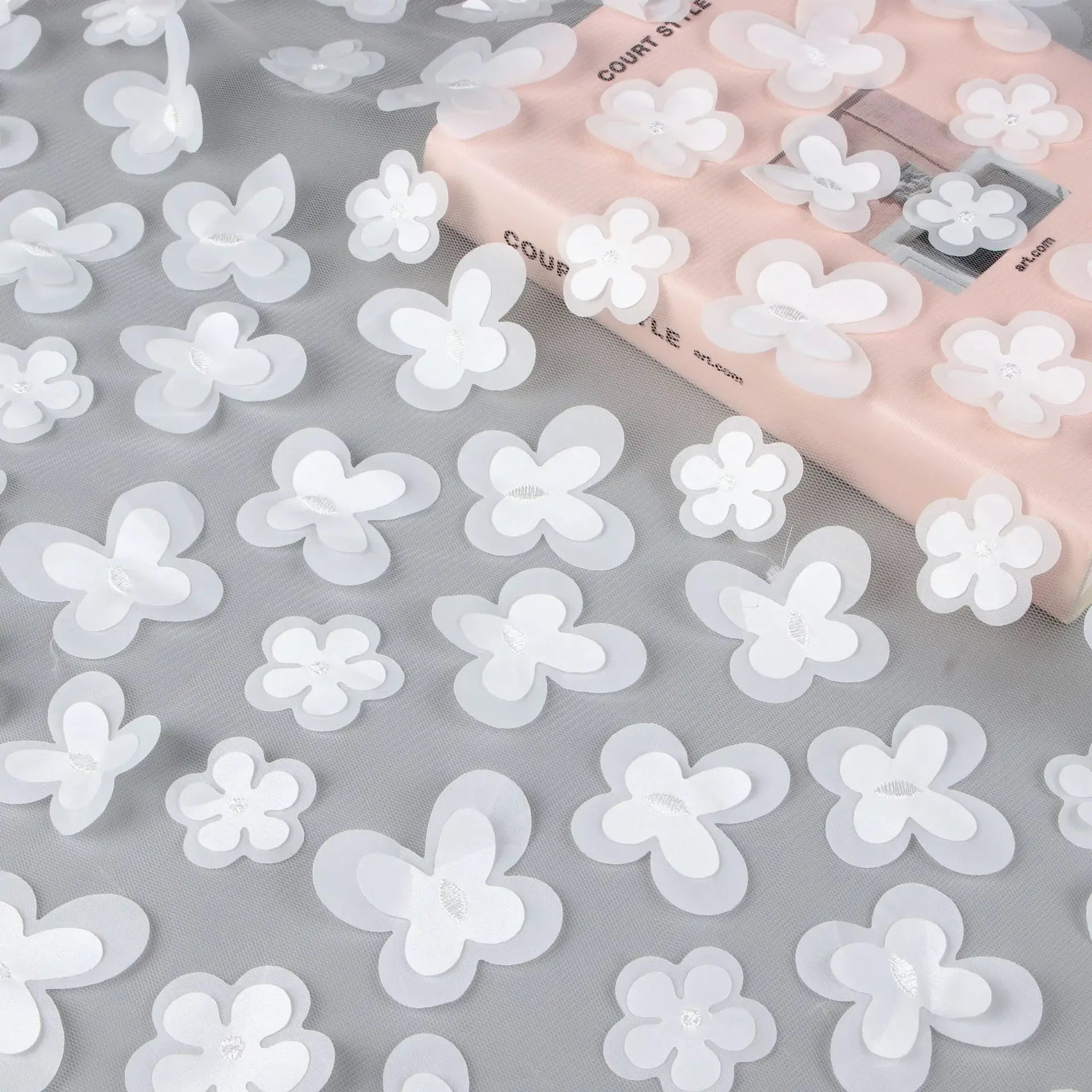 Double-layer Mesh Lace With Laser Cut Butterfly Embroidery For Dancewear Dresses Children’s Clothing Stage Costumes Fabric