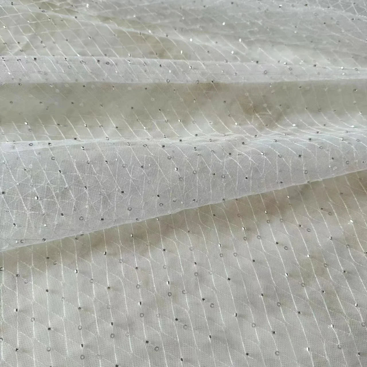 قماش شبكي على شكل ماسة مكون من 7 ألوان، أنبوب خرز ذهبي، قماش تطريز، ملابس أطفال، فستان زفاف، قماش