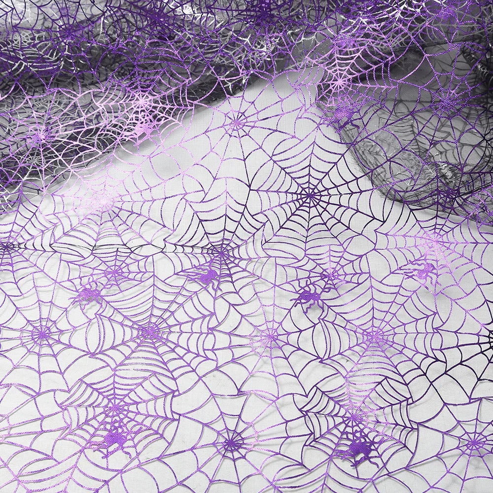 ديكور مشهد شبكة العنكبوت العابر للحدود في الهالوين، خلفية لعبة من القماش الشبكي، زي أداء يدوي الصنع، نسيج فريد من نوعه