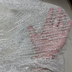 Vertical stripe spray silver hot stamping shiny powder hot stamping sequin lace wedding dress fabric