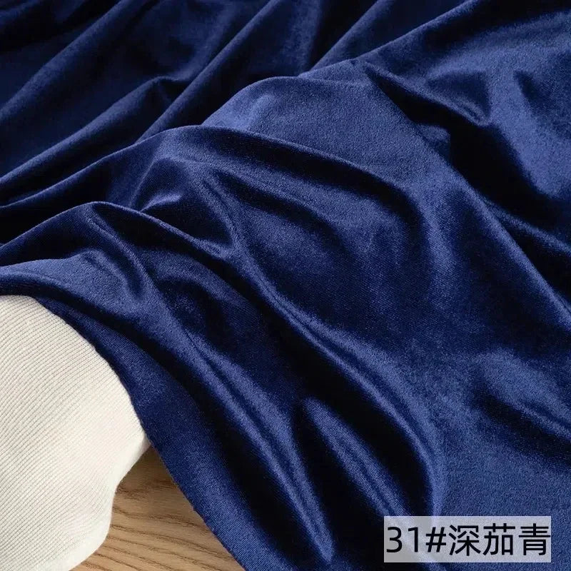 Solid Velvet Fabric - Glossy Four-Sided Elastic Material 160cm