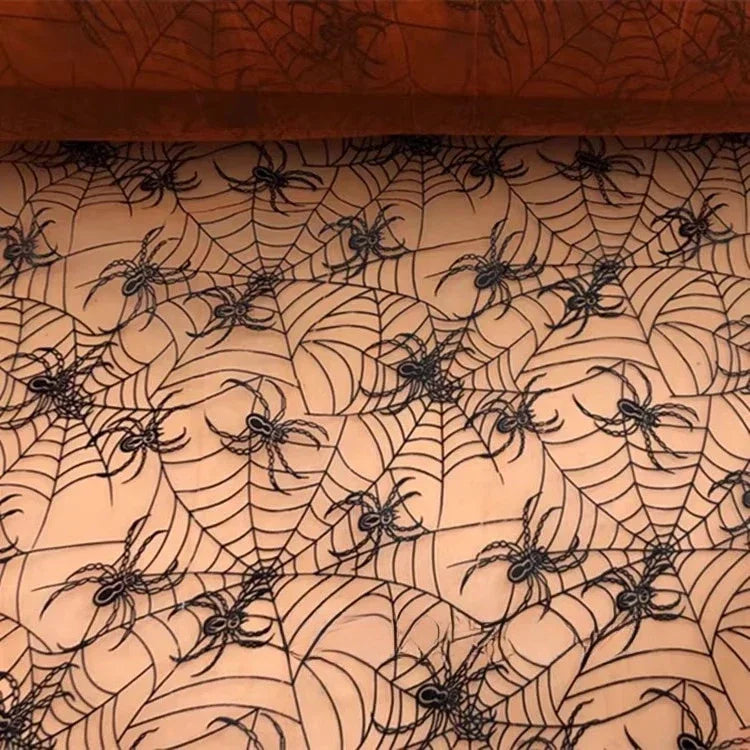 شبكة شفافة مطبوعة على شكل شبكة عنكبوتية لتزيين ملابس الأطفال في الهالوين