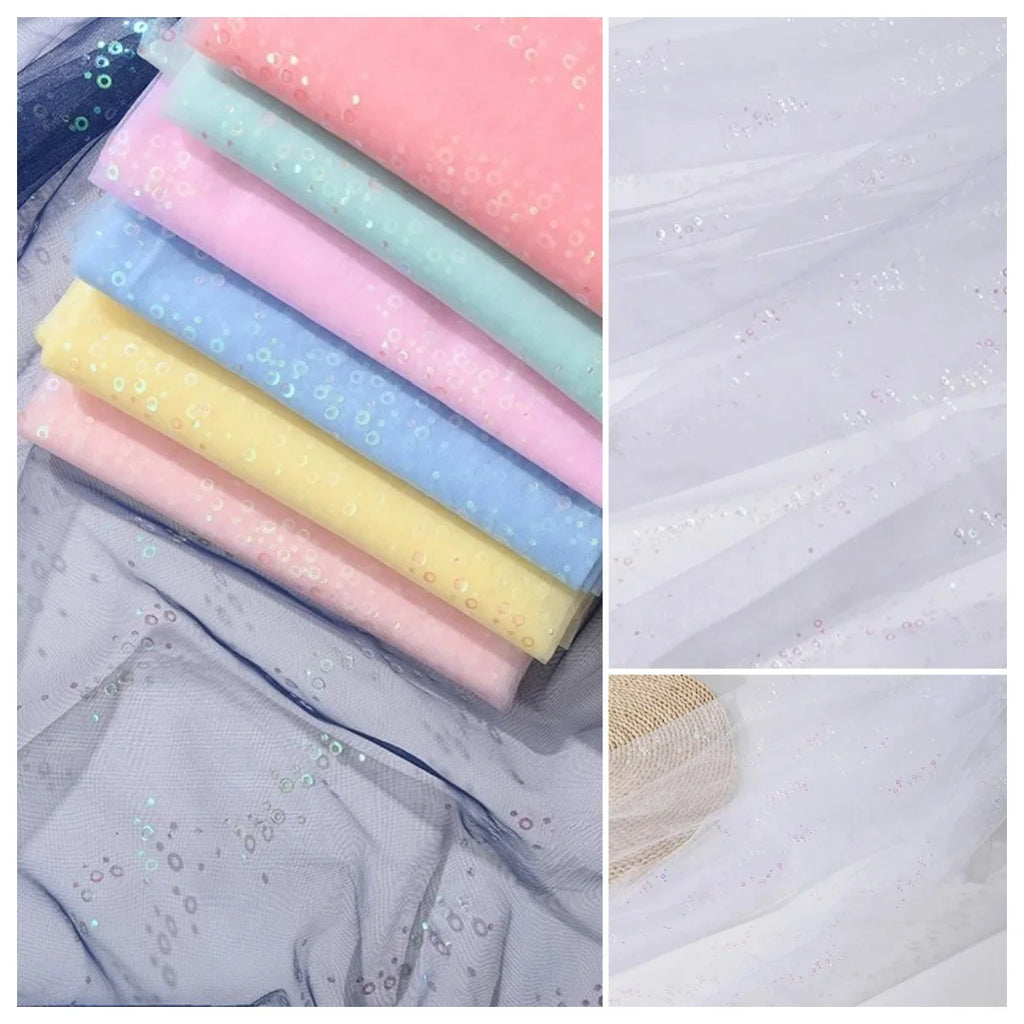 Mesh Fabric With Fish-scale Pattern And Color Net Fabric Used For DIY Children's Princess Dress Headwear For Holidays Activities
