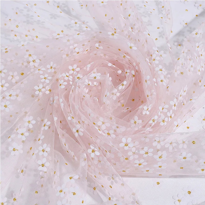 قماش شبكي ناعم مطبوع بمعجون الجل مناسب لفساتين الشيفون وأزياء المسرح وملابس الأطفال والديكور