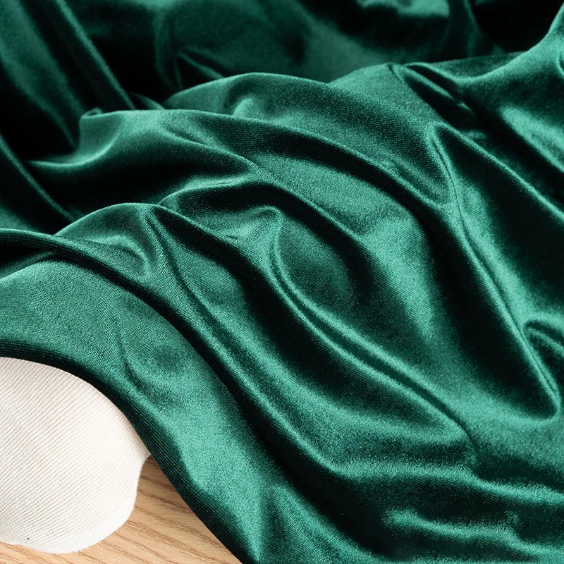 Premium Stretch Gold Velvet Fabric - Soft Plush Material for Evening Gowns