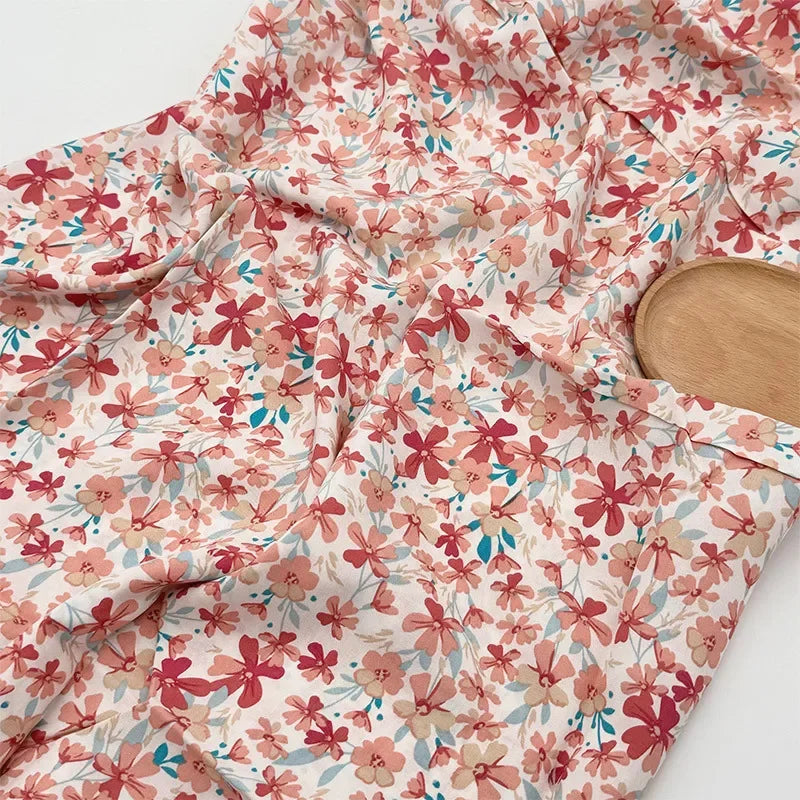 قماش قطني كتان مطبوع بنمط زهور فنية مرسومة بالزيت لخياطة غطاء الطاولة والستائر والديكور الداخلي