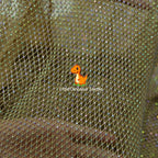 Tela de malla color albaricoque intenso con diseño de diamantes para decoraciones de fondos de cosplay y accesorios de diseño, material transpirable para bricolaje