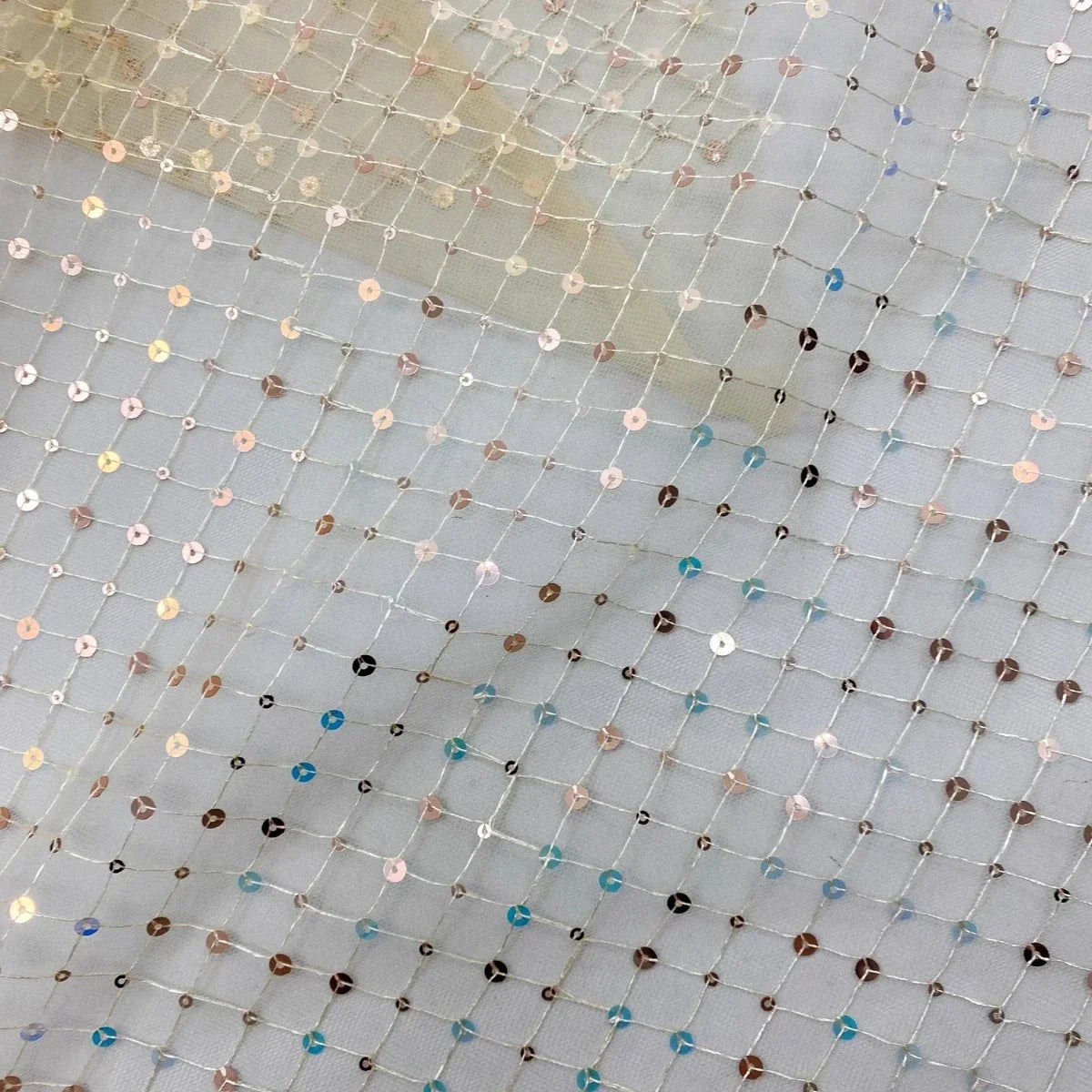 Mesh Lace Checkered Sequin Embroidery Fabric Sewing Wedding Dresses Formal Dresses Stage Costumes Background Diy Fabrics