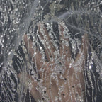 Tela de malla de polvo plateado en aerosol blanco de alta calidad para costura, decoración de bodas y bricolaje, ropa de alto rendimiento