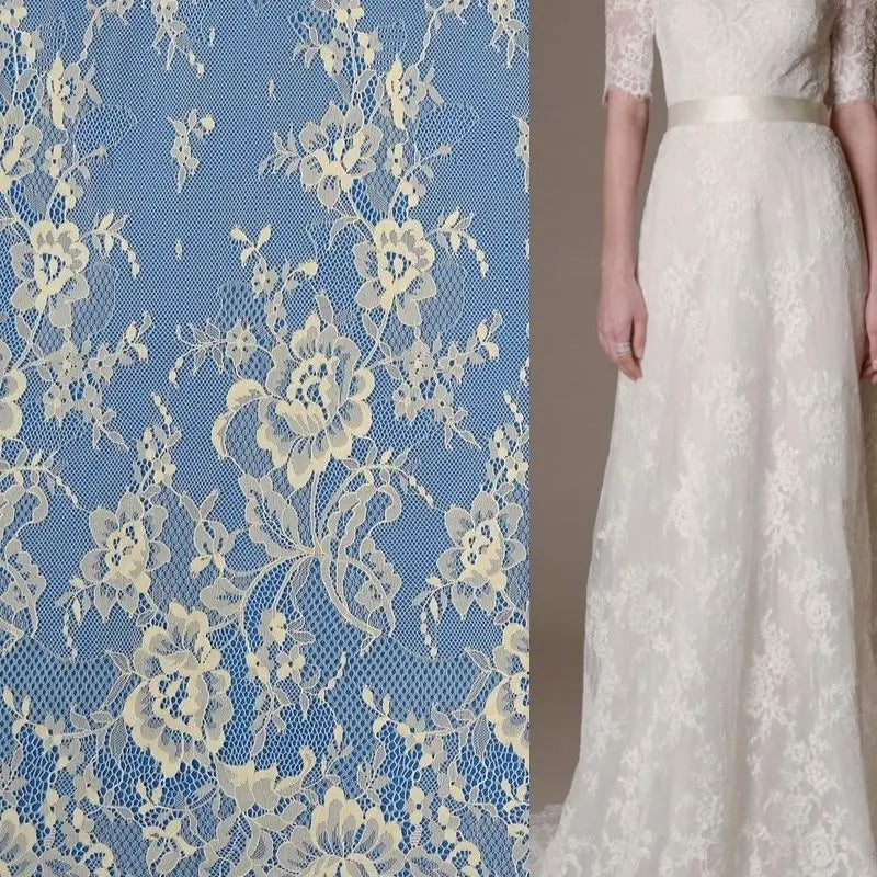 قماش الدانتيل الفرنسي مناسب لفساتين الزفاف والفساتين الرسمية وتصميمات الملابس وديكورات الستائر