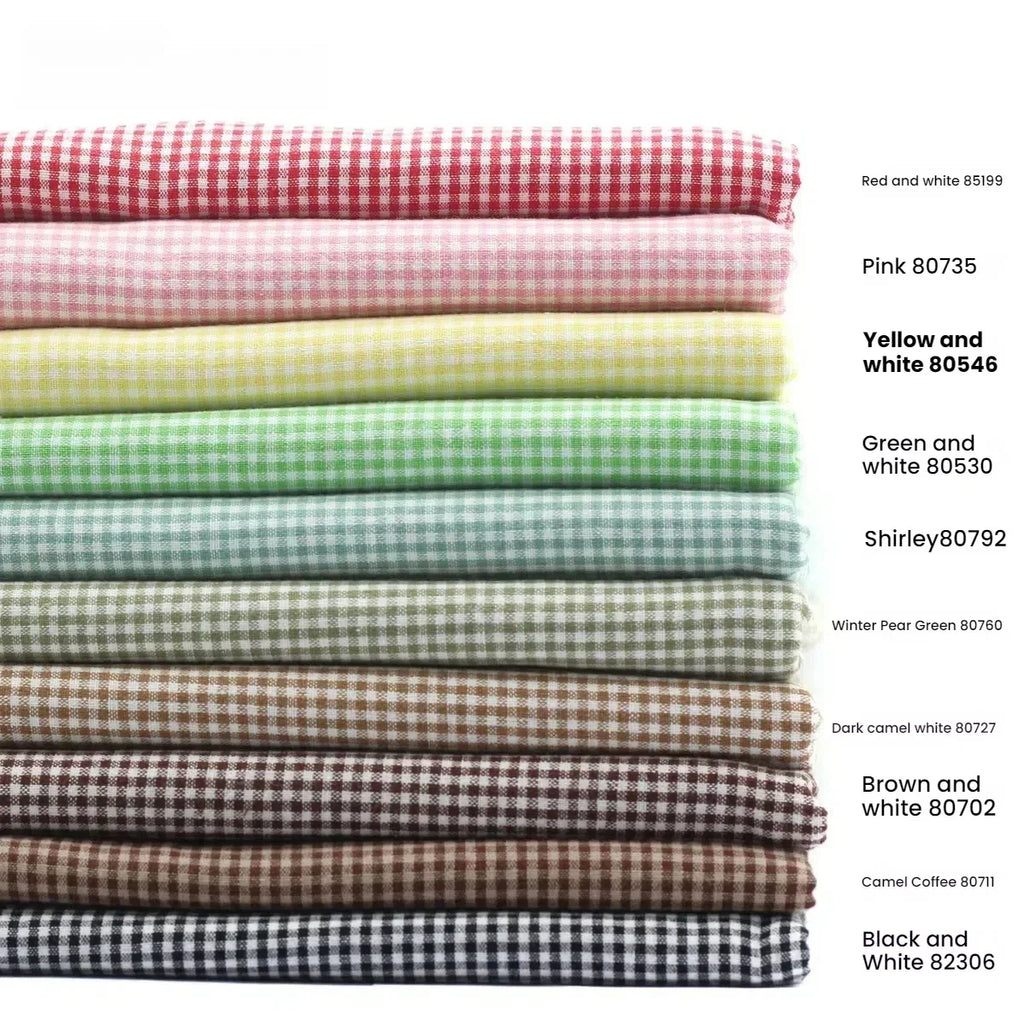 Multi-color 2mm small grid cotton fabric sewing doll clothing dress home textile tablecloth Head accessories fabric