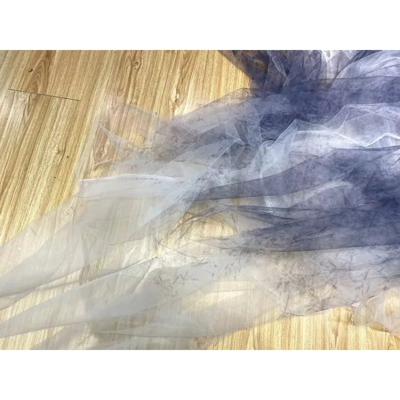 قماش شبكي مطبوع عالي الجودة بألوان متدرجة لخياطة فساتين السهرة وملابس الأطفال وتنورة منتفخة وقماش خفيف الوزن