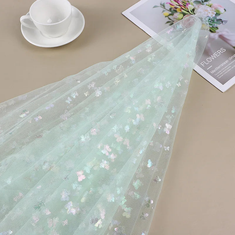 قماش شبكي ملون على شكل فراشة مناسب لتزيين حفلات الزفاف وفساتين الشيفون والتنانير والإكسسوارات وما إلى ذلك