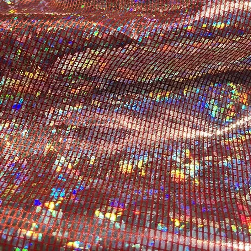 Laser Iridescent Shiny Hot Stamping Block Fabric Sewing Stage Performance Costumes Background Decoration Designer Fabric