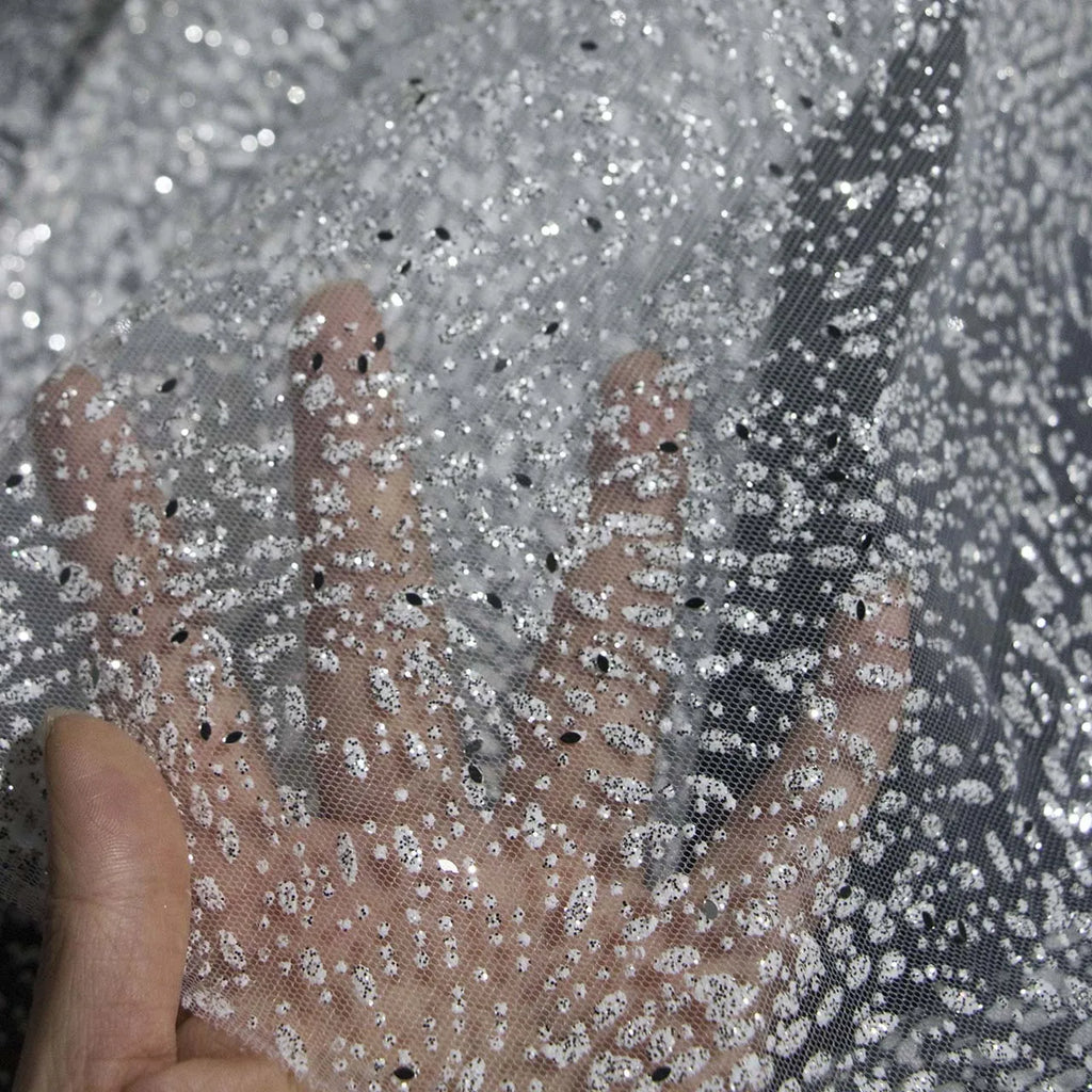 Sequin Sparkle Dot Tulle - Transparent for Wedding Dress & Stage Costume - fabric photo 6