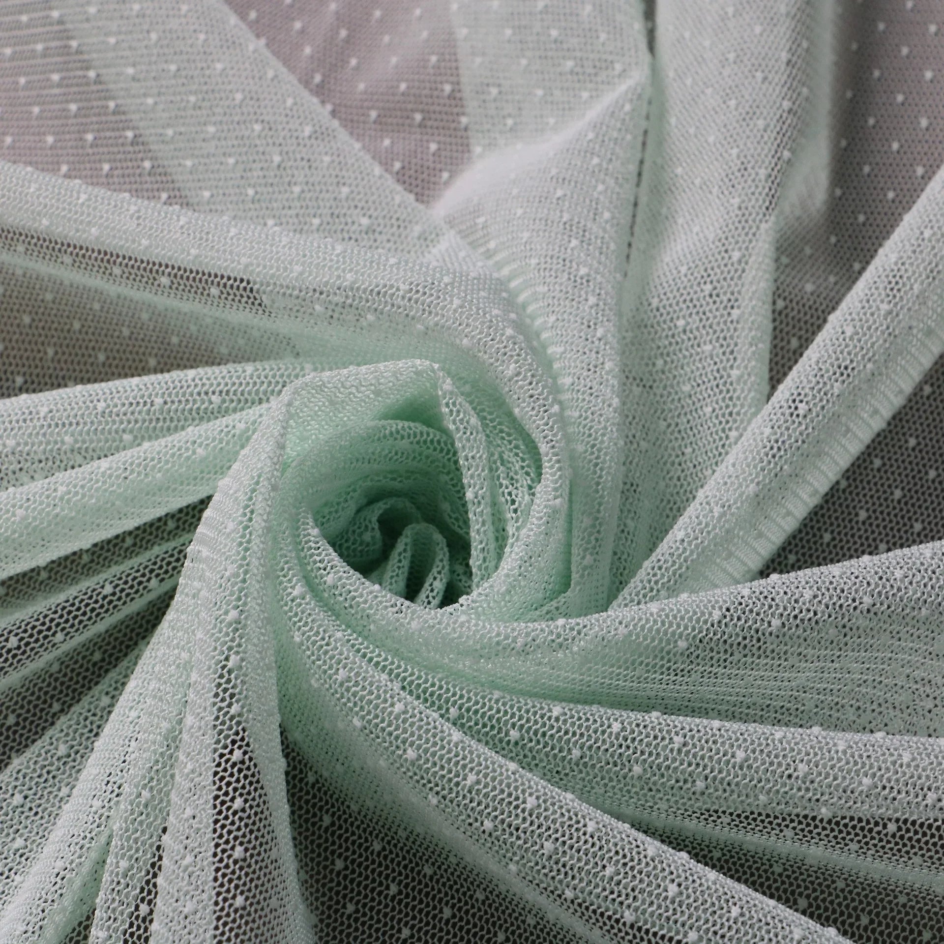 Polka Dot Mesh Organza Fabric - Refined Sheer Material