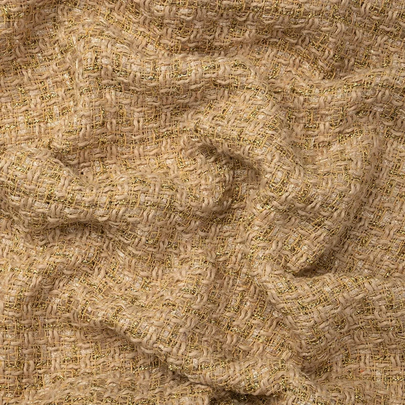 قماش منسوج بخشونة على شكل عطر صغير، شبكة سلكية ذهبية، قماش تويد عصري مطاطي، ملابس نسائية عصرية، قماش حرفي