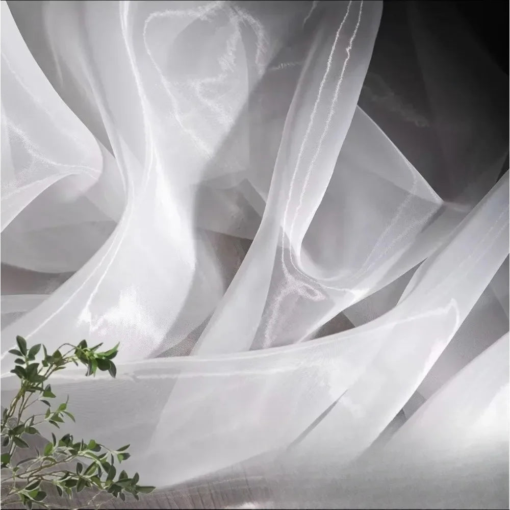 High-density Yarn Organza Fabric 5050 Matte Brocade Polyester Glass Yarn Dress Wedding Dress Women's Fabric Home Handmade