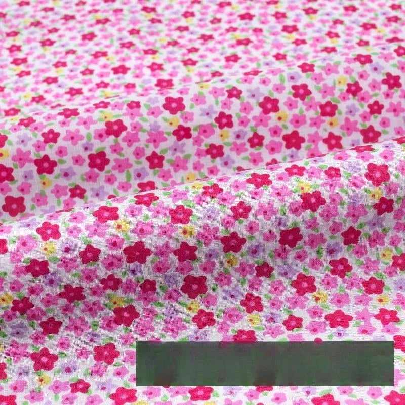 Tela rústica de algodón con pequeñas flores - Material para manualidades de ropa de bebé (160 cm)