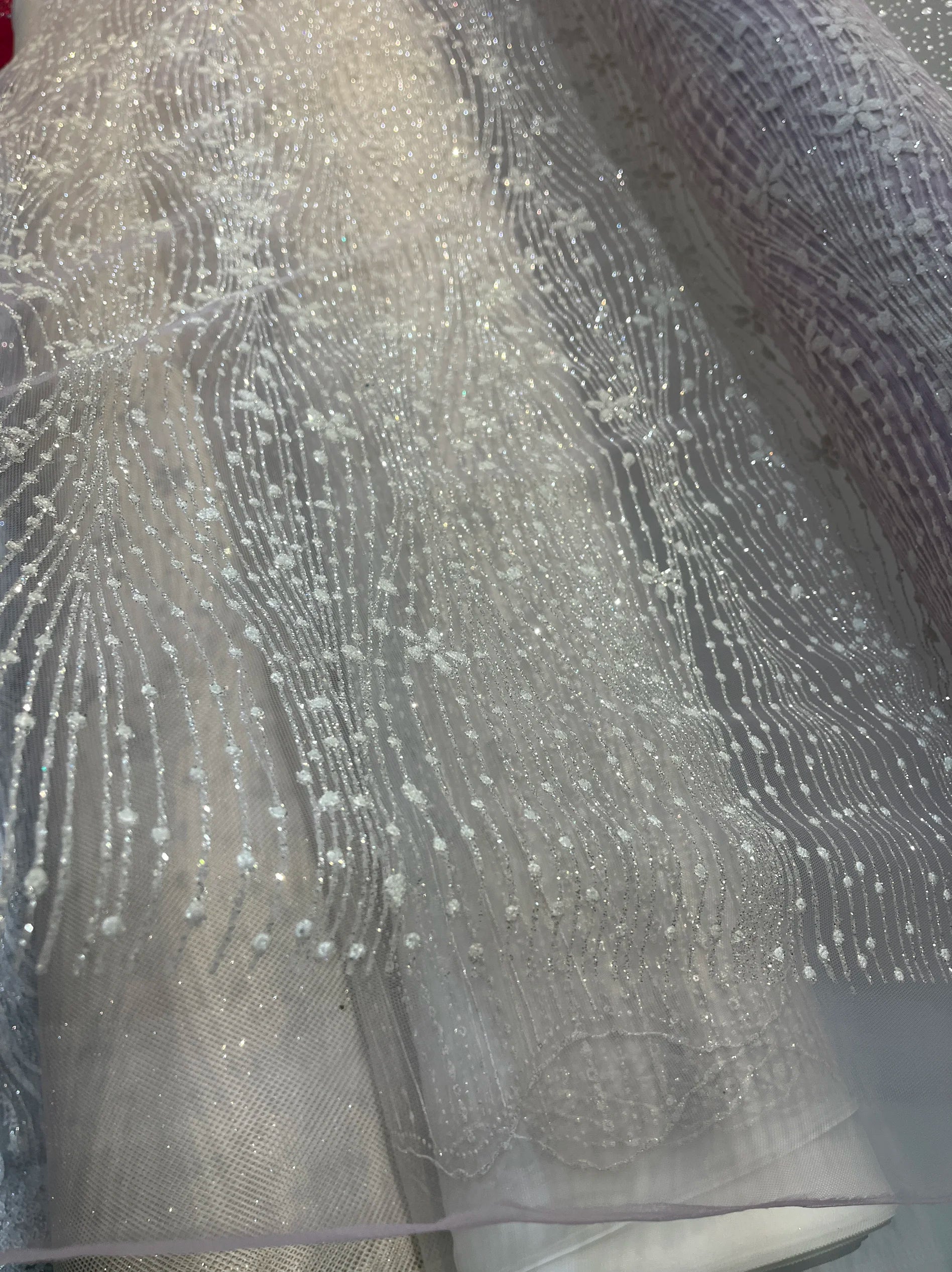 Lentejuelas de Super Hada, Ramas de Flores, Tela de Malla, Vestido de Novia, Tela de Encaje de Moda, Accesorios de Bricolaje Hechos a Mano