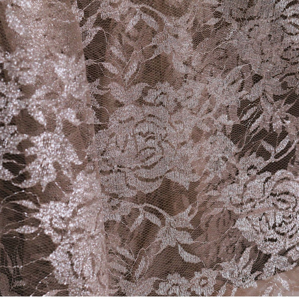 Metallic Rose Lace with Sheer Texture for Evening Gowns & Dresses — fabric photo 6
