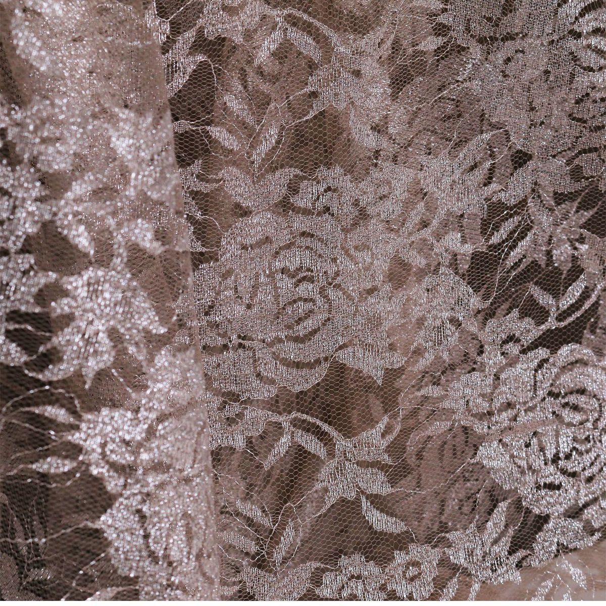 Metallic Rose Lace with Sheer Texture for Evening Gowns & Dresses — fabric photo 6